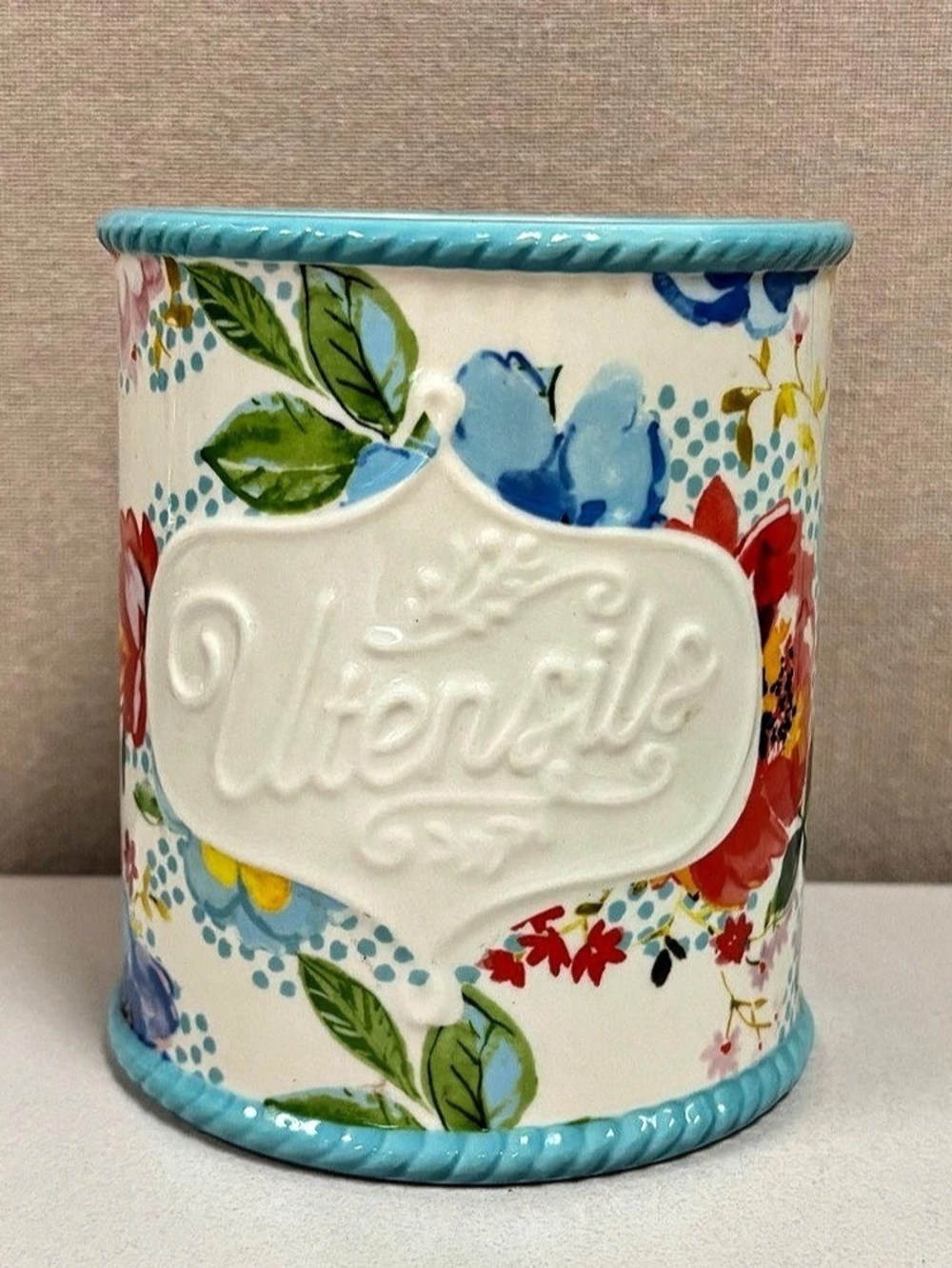 The Pioneer Woman Vintage Floral Utensil Crock
